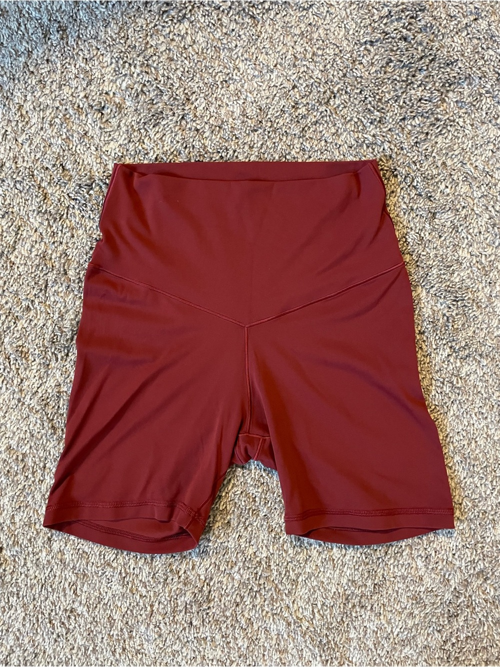 aerie High-Rise Athletic Bike Shorts - Burgundy